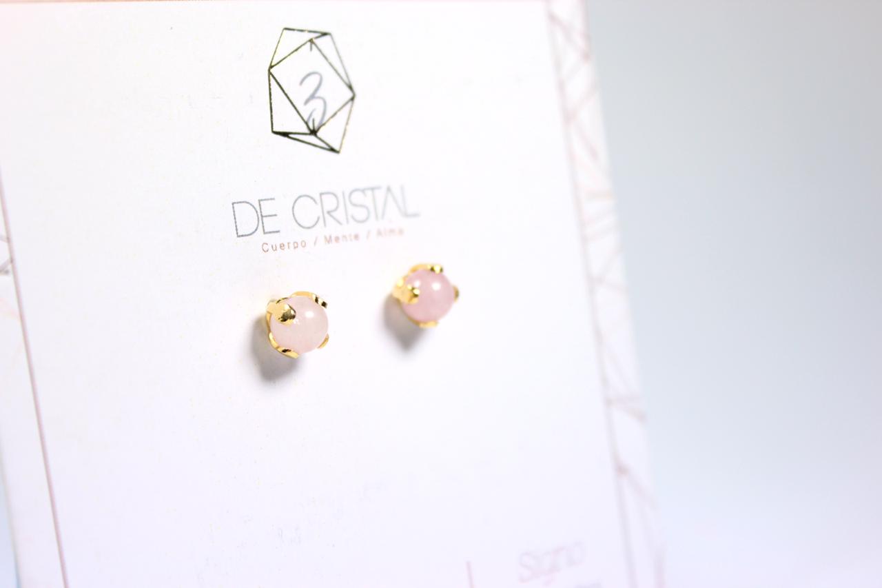 Aretes cuarzo rosa- amor